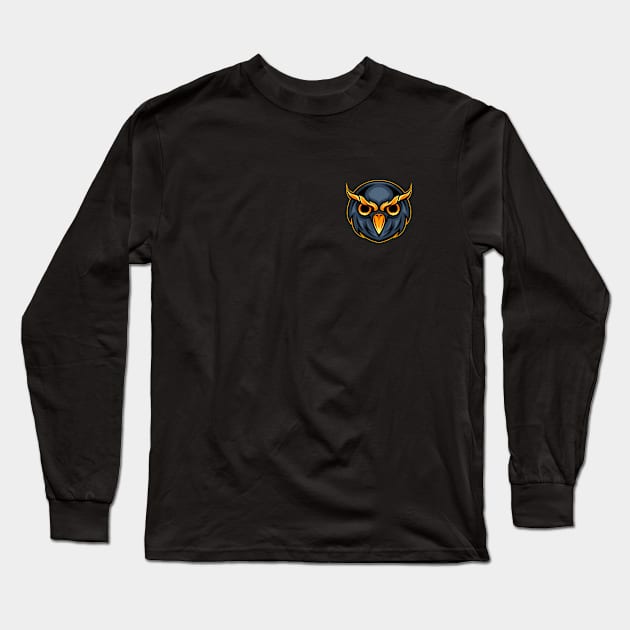 Owl Head Long Sleeve T-Shirt by Nightnokturnal